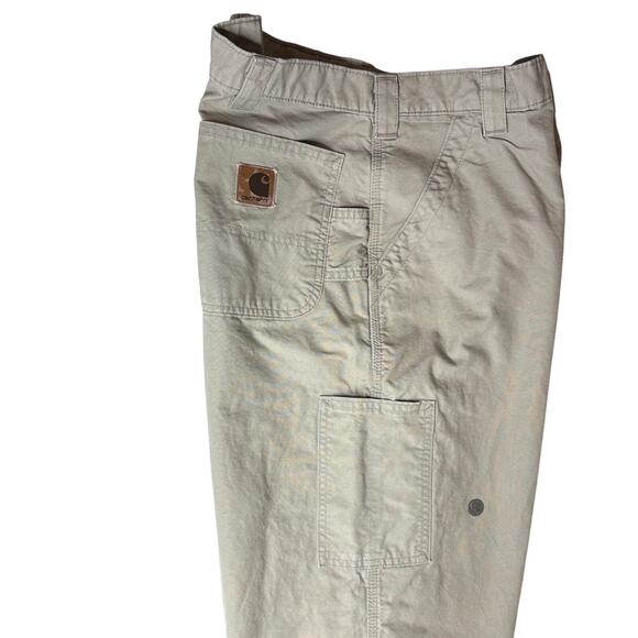 Carhartt B151 Tan‎ Duck Canvas Carpenter Dungaree Fit Work Pants 38x34 Tall - Picture 3 of 11
